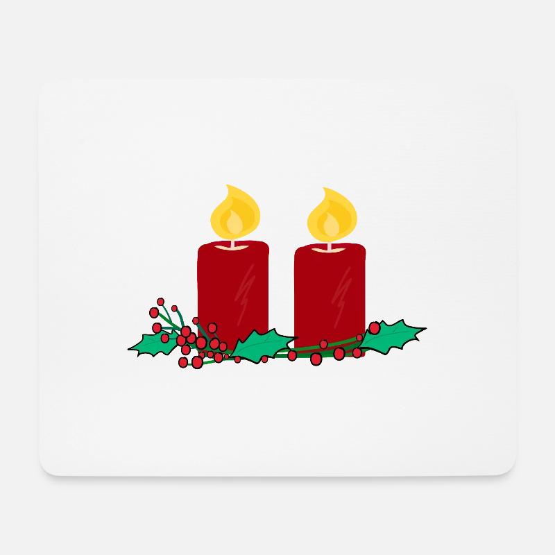 Weihnachtskerzen 2 - Mousepad (Querformat) - Weiß