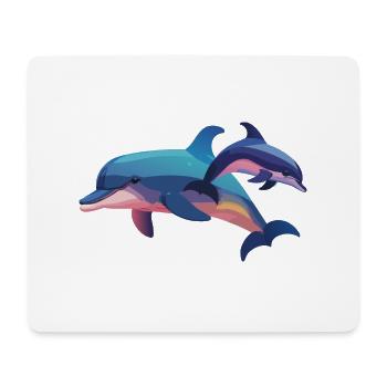 Two Dolphins, One Heart (Dreamy Animals) - Mouse Pad (horizontal) - white - Front