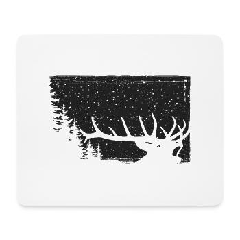 Cerf - Tapis de souris (format paysage) - blanc - Devant