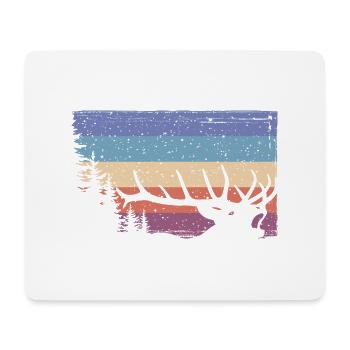 Cerf - Tapis de souris (format paysage) - blanc - Devant