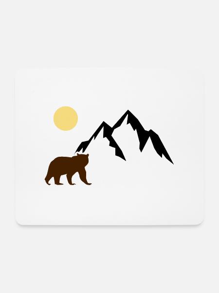mountain bär - Mousepad (Querformat) - Weiß