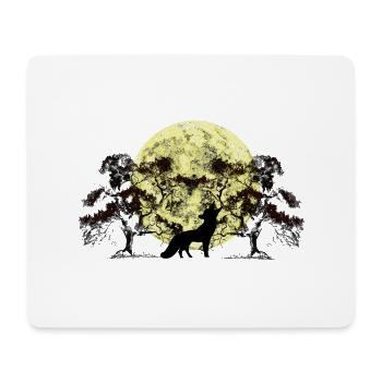 Mond Wald Fuchs Füchse Bäume Baum - Mousepad (Querformat) - Weiß - Vorne