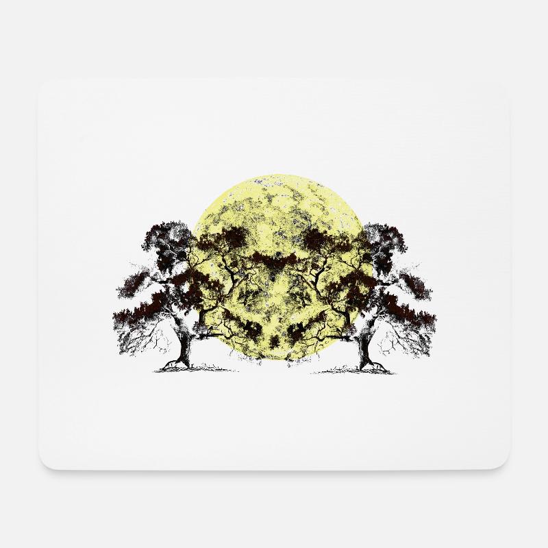 Mond Wald Bäume Natur Botanik Flora - Mousepad (Querformat) - Weiß