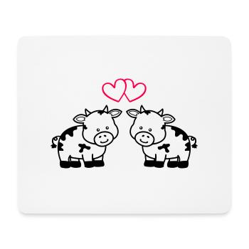 vaches amoureuses - Tapis de souris (format paysage) - blanc - Devant