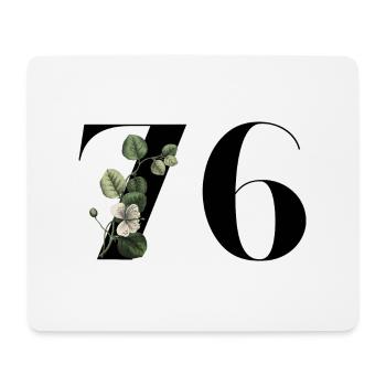 Nummer 76 Blumengrün - 76. Blumengeburtstag - Mousepad (Querformat) - Weiß - Vorne
