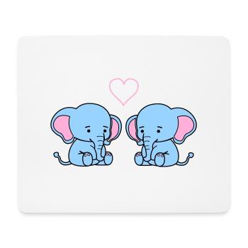 elephant love - Mousepad (Querformat) - Weiß - Vorne