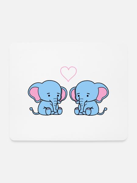 elephant love - Mousepad (Querformat) - Weiß