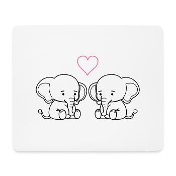 elephant love - Mousepad (Querformat) - Weiß - Vorne