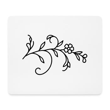 Blumenranke Blätter - Mousepad (Querformat) - Weiß - Vorne