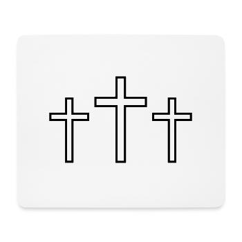 Trois Croix - Tapis de souris (format paysage) - blanc - Devant