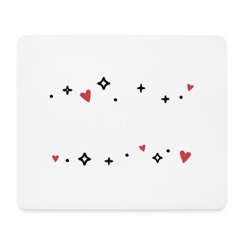 Hearts Starlet Glitter - Mouse Pad (horizontal) - white - Front
