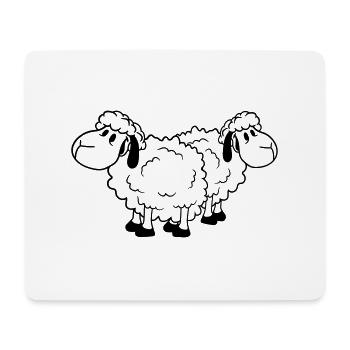 Two Sheep Friends Team Crew Cute Little Baby Dear - Mouse Pad (horizontal) - white - Front