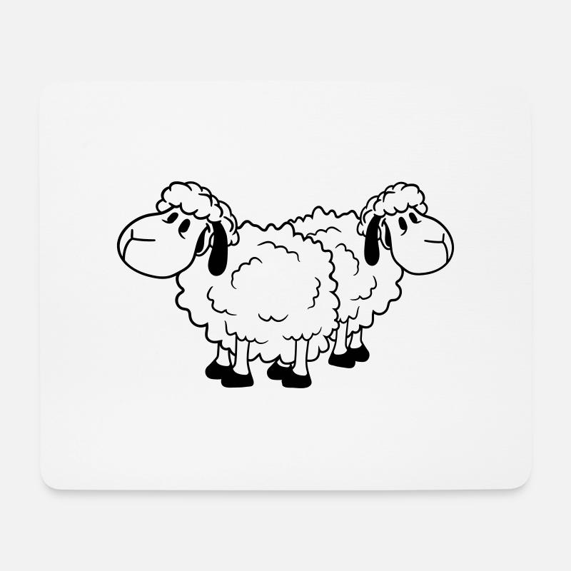 Zwei Schafe Freunde Team Crew Süß Klein Baby Lieb - Mousepad (Querformat) - Weiß