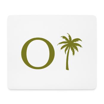 Lettre o vert Palm - Tapis de souris (format paysage) - blanc - Devant
