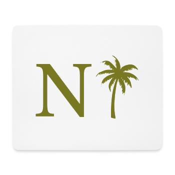 Lettre n vert Palm - Tapis de souris (format paysage) - blanc - Devant
