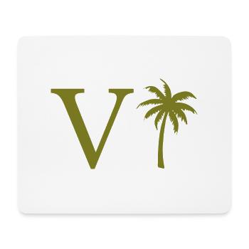 Letter V Green Palm - Mouse Pad (horizontal) - white - Front