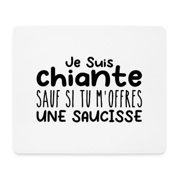 Woman who adores: Sausage. Funny Designs Humor - Mouse Pad (horizontal) - white - Front