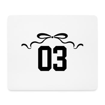 Numéro 3 noeud - 3e anniversaire - Tapis de souris (format paysage) - blanc - Devant