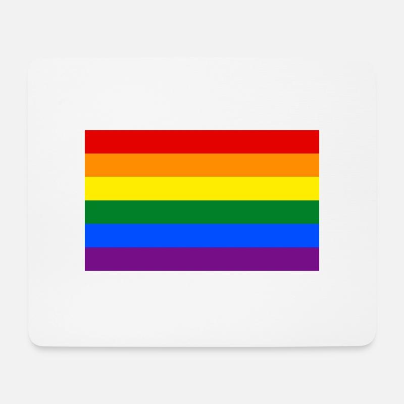 Regenbogenflagge - Mousepad (Querformat) - Weiß
