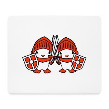 2 Ducks Knight Armor Sword Shield Helmet Fighter - Mouse Pad (horizontal) - white - Front