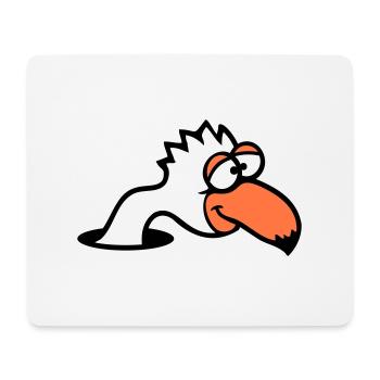 Bird Bottom Hole Funny Goofy Silly Confused Fun - Mouse Pad (horizontal) - white - Front