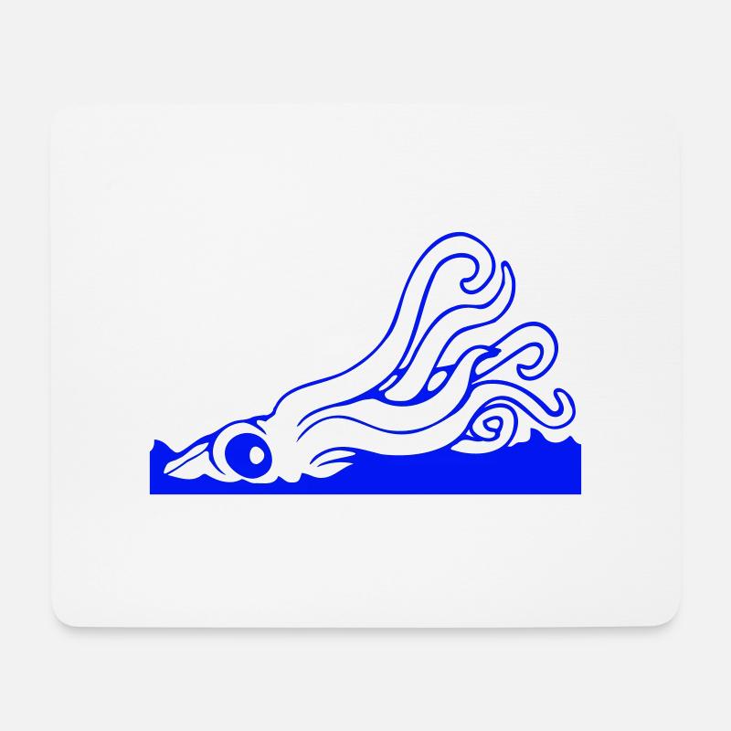 Krake Wasseroberfläche Tentakel Angriff Seemonster - Mousepad (Querformat) - Weiß