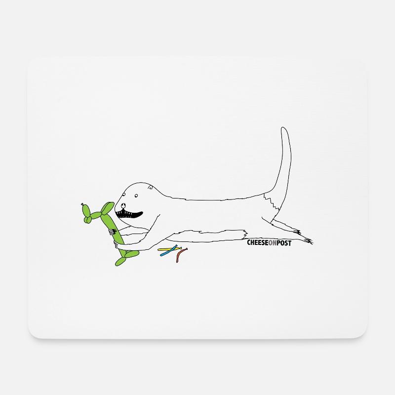otter with balloons - Mouse Pad (horizontal) - white
