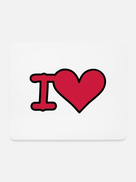 i love - Mousepad (Querformat) - Weiß
