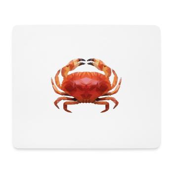 Low Poly Crab - Mousepad (Querformat) - Weiß - Vorne