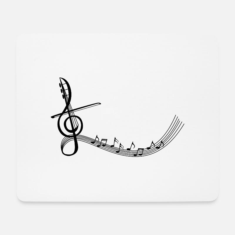 Notenschlüssel - Mousepad (Querformat) - Weiß