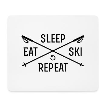 sleep eat ski repeat - Mousepad (Querformat) - Weiß - Vorne