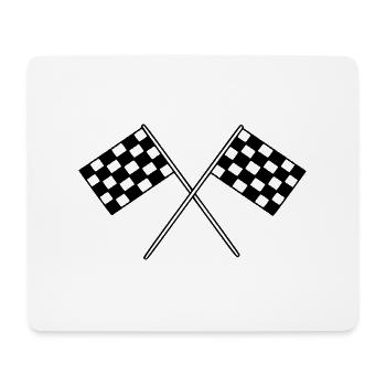 Flag Race Car Destination Motorcycle - Mouse Pad (horizontal) - white - Front