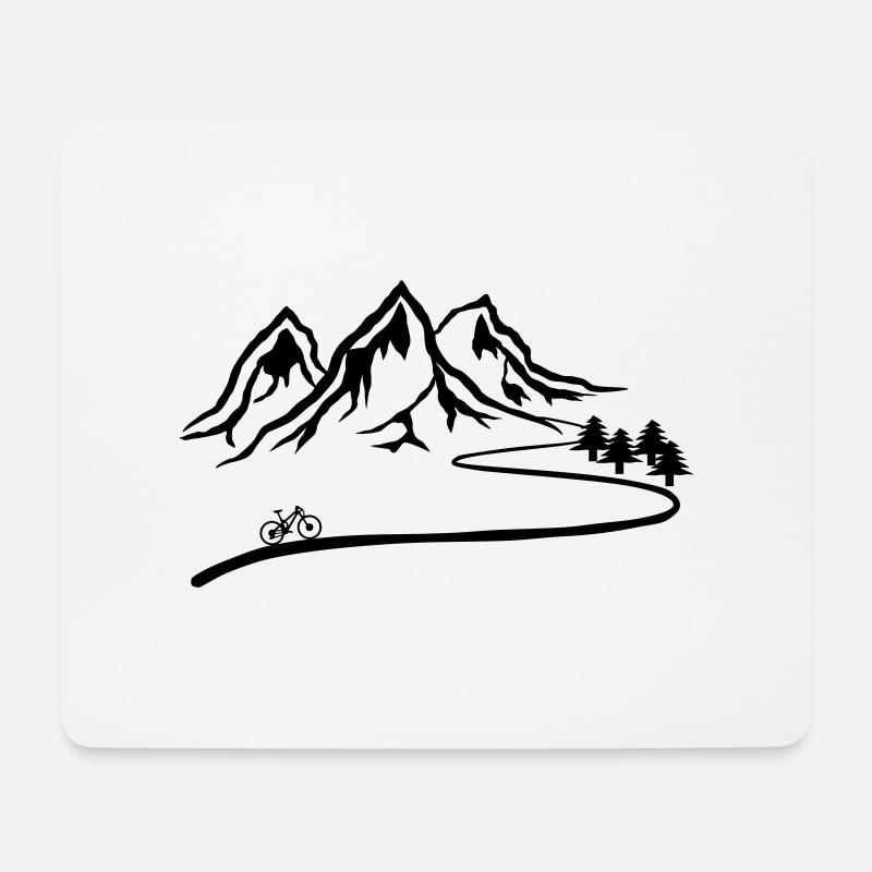 Mountainbike Trail - Mousepad (Querformat) - Weiß