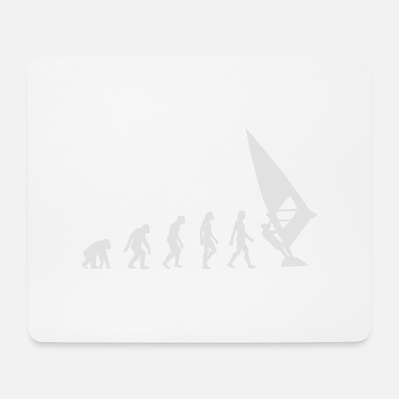 Die Evolution von Windsurfen - Mousepad (Querformat) - Weiß