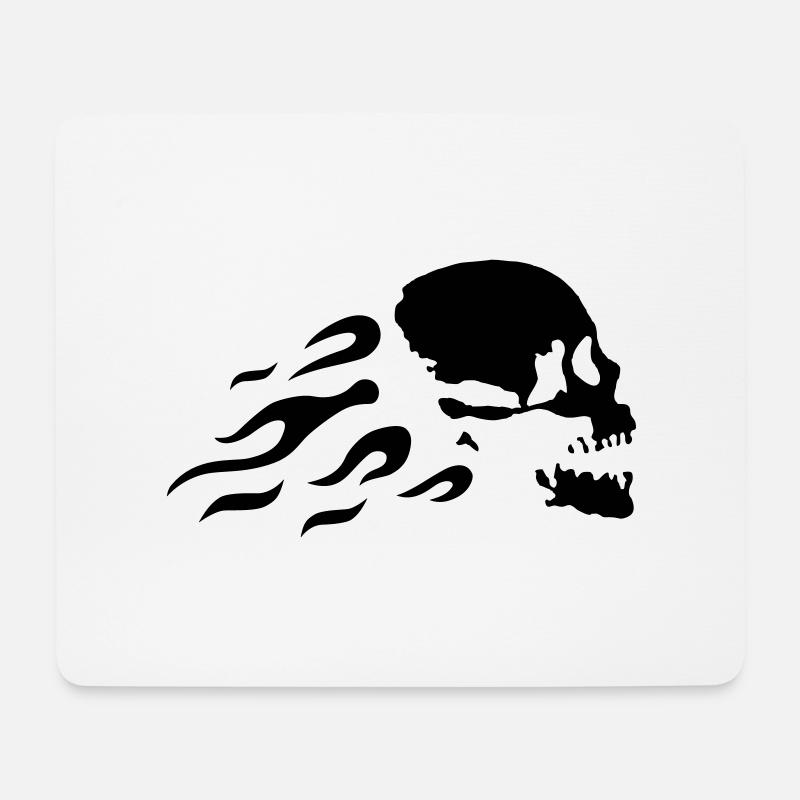 fast_skull - Mousepad (Querformat) - Weiß