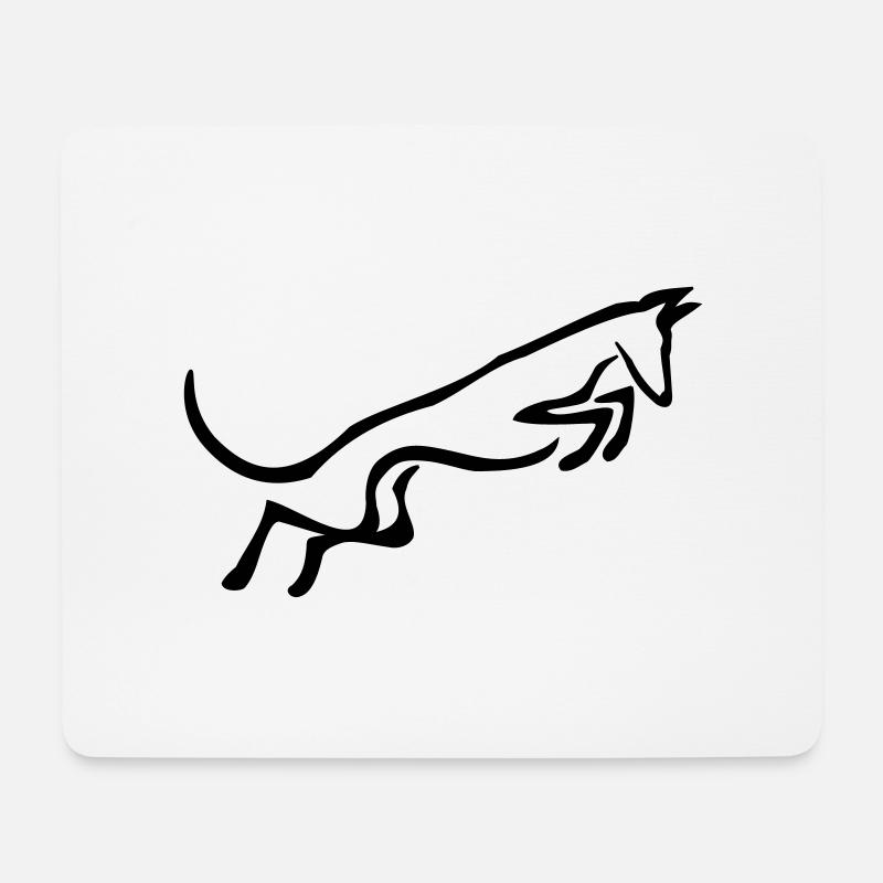 Podenco springt - Mousepad (Querformat) - Weiß