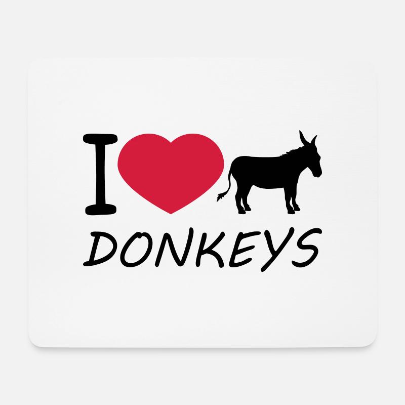 text i love liebe herz esel pferd pony klein packe - Mousepad (Querformat) - Weiß