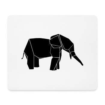 elephant elephant origami art paper fold - Mouse Pad (horizontal) - white - Front
