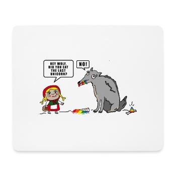 Little Red Riding Hood | Wolf | Unicorn Fairy Tale - Mouse Pad (horizontal) - white - Front
