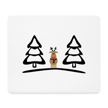 Weihnachten, Rentiere - Mousepad (Querformat) - Weiß - Vorne