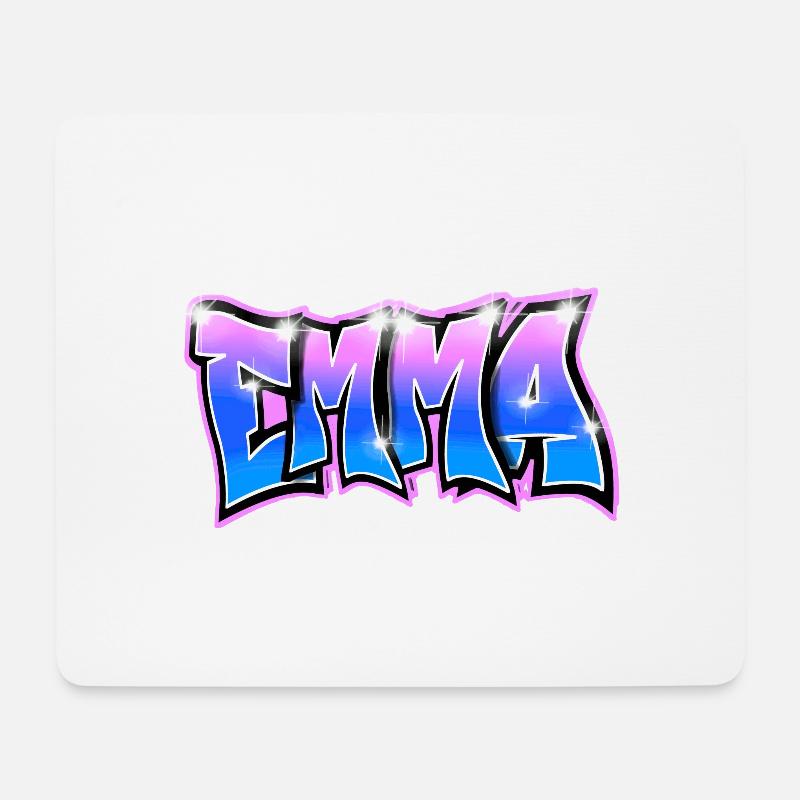 Graffiti Tag Vorname Emma - Mousepad (Querformat) - Weiß