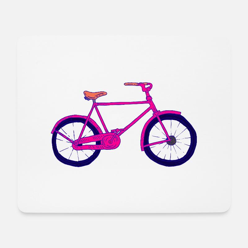 Neon Pink Fahrrad - Mousepad (Querformat) - Weiß