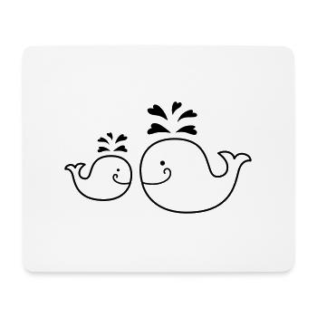 Wal - Mama - child - fish - whale - Mutti - 1C - Mouse Pad (horizontal) - white - Front