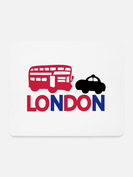 LONDON CAP BLACK & RED BUS - Mousepad (Querformat) - Weiß