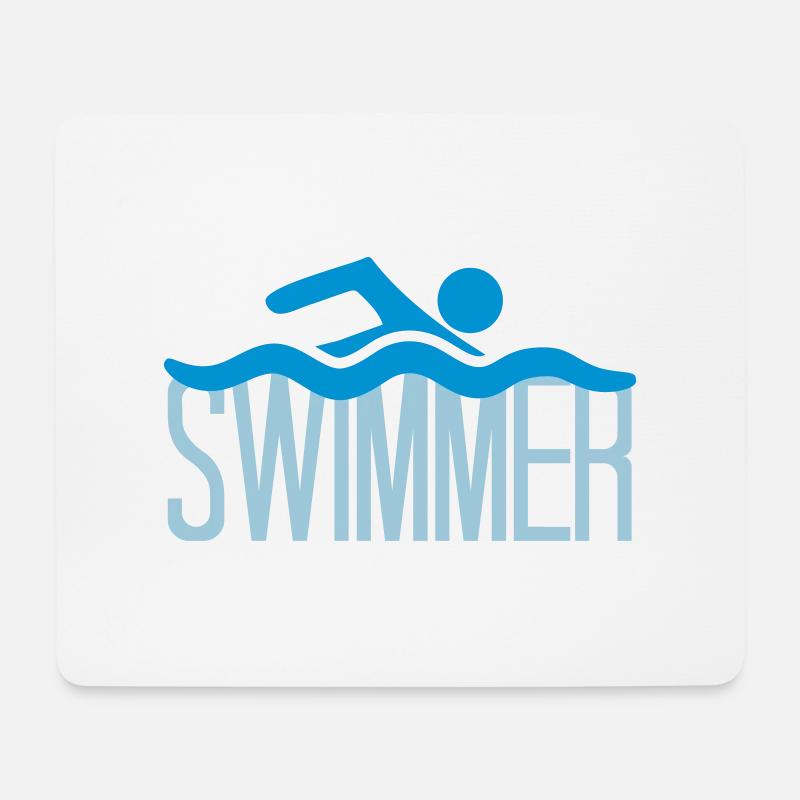 swimmer logo design swimming pictogram bathing - Mouse Pad (horizontal) - white