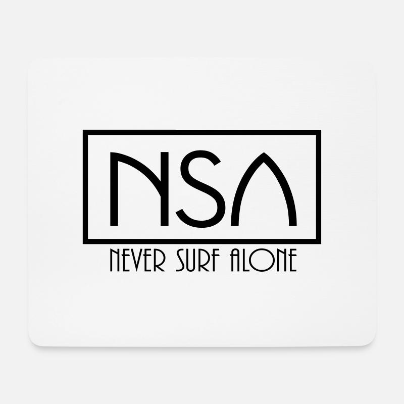 nsa never surf alone - Mouse Pad (horizontal) - white
