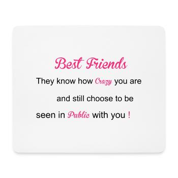 Best Friends - Tapis de souris (format paysage) - blanc - Devant