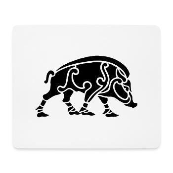 Wild boar - Mouse Pad (horizontal) - white - Front