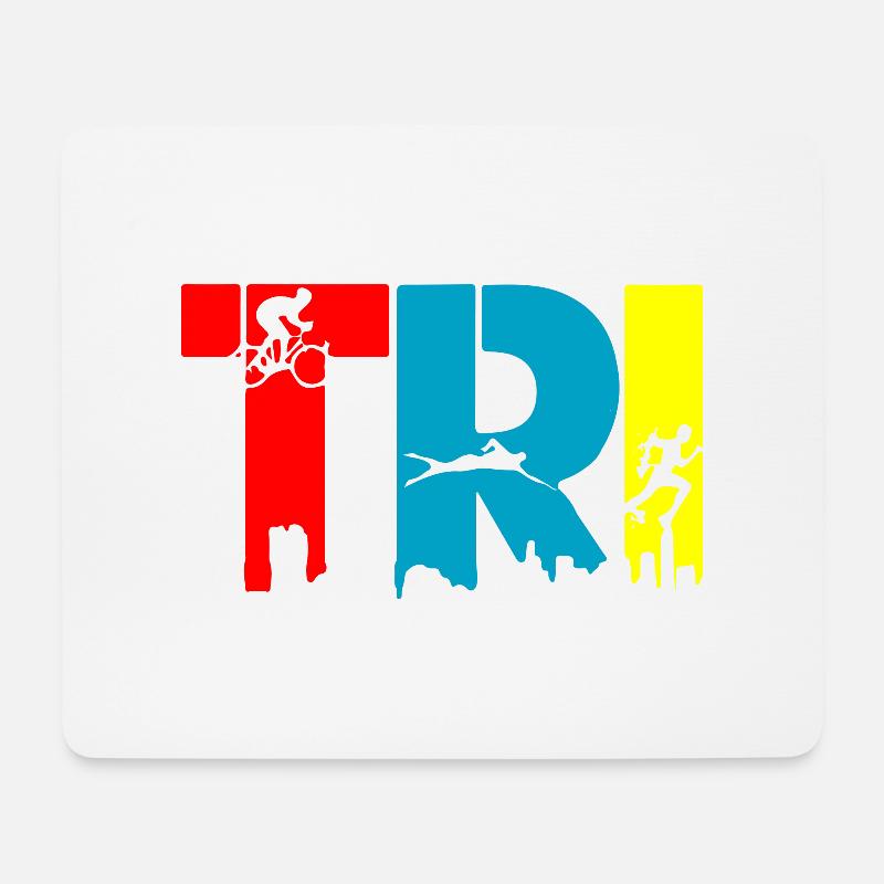 Triathlon - Tapis de souris (format paysage) - blanc