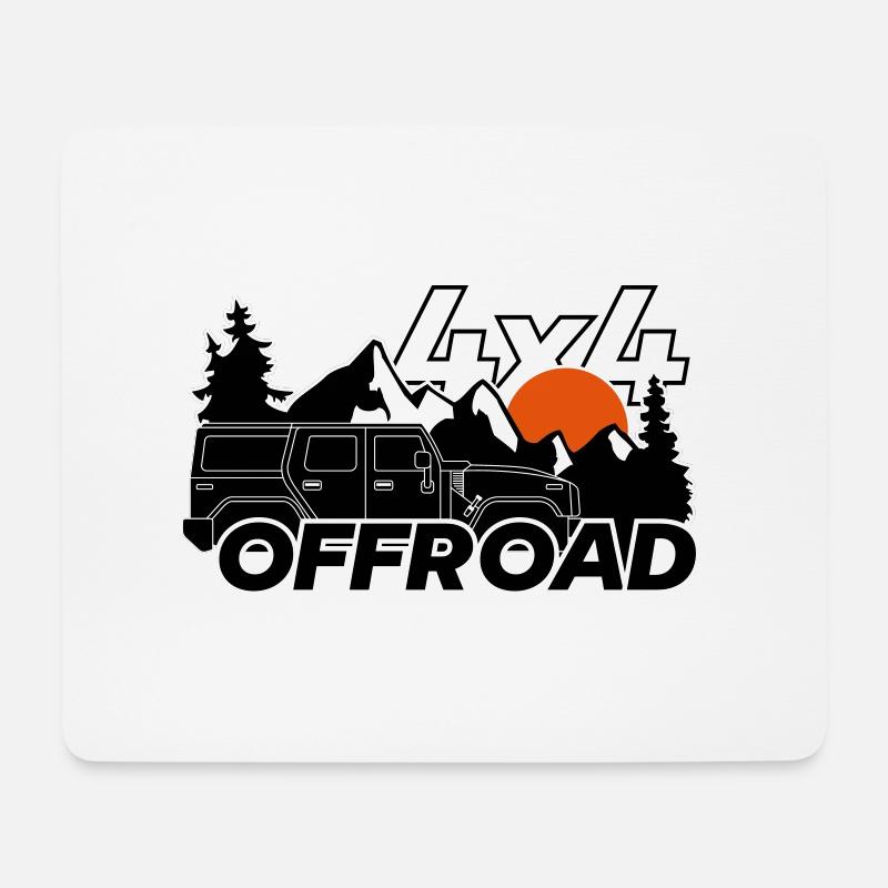 Offroad 4x4 Logo - Mousepad (Querformat) - Weiß